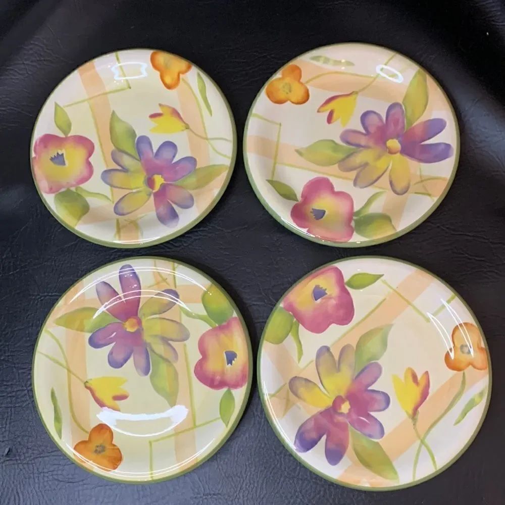 Florisa Jay Imports Yellow Green Purple Salad Appetizer Decorator 8 In Set 4